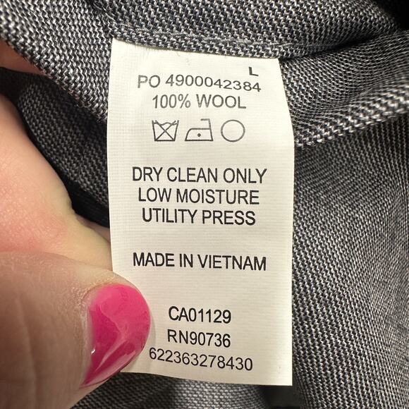 Chaps Suit Separates Vest Mens Large Grey 100% Wool Classic Knit - Picture 5 of 10